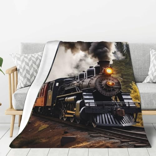 Couverture polaire douce train pour des soirées cocooning sur le canapé