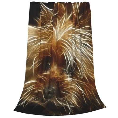 Couverture polaire Yorkshire doux et chaud pour canapé