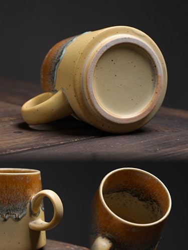 Taza de cerámica artesanal estilo japonés de 15oz miniatura 5