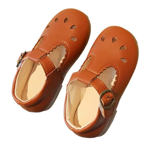 IWIHMIV Mary Jane Flat Shoes for Toddler Girls Hollowed Out Soft Soled Leather Dress Ballet Shoes2