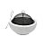 Teamson Home Round Steel Outdoor Fire Pit Outside Wood Burning Firepit Bonfire with Spark Screen, Firebowl, Poker, Stainless Steel Rack, Charcoal Grill for Patio Garden Backyard BBQ, 24 Inch, Gray