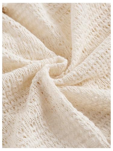 Milumia Women's Tie Front Crochet Cover Up V Neck Bell Long Sleeve Crop Cardigans4