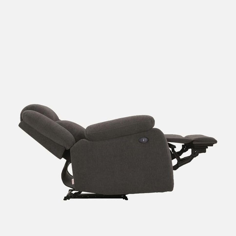 Image of Modern Upholstered Recliner Armchair with Ergonomic Design, Soft Fabric Finish & Relaxing Lounge Comfort, Color: Grey-G