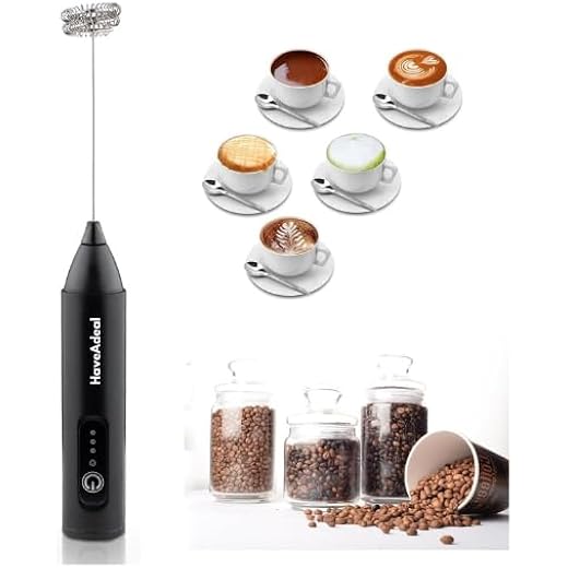 HaveAdeal Milk Frother Electric Handheld Milk Wand Mixer Fro