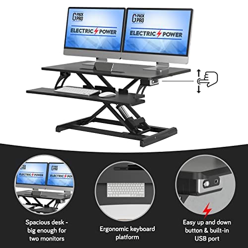 G-Pack Pro Electric Standing Desk Converter With Dual Computer Monitor, Stand Up Desk Riser For Office And Home Support Workstation (37 "Xl) #TOP4