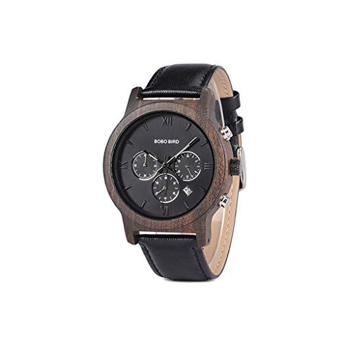 Preisvergleich Produktbild MR Holz Uhr, Leichte handgemachte japanische Bewegung, Lederband bequem und atmungsaktiv Gesundheit und Umweltschutz Geschenk hölzerne Uhr