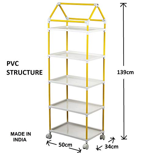 Image of Little One's | 5 Plastic Shelves Baby Foldable Baby (Made in India), Unbreakable Material, (Plastic Structure)| Jungle Blue | HP5 /AB