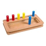Montessori Materials Colored cylinder and base Toddler Preschool Toy