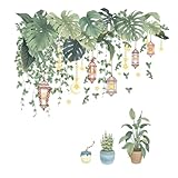 Autocollants muraux à feuilles tropicales : excellents pour décorer les salons, , les crèches, les magasins, les bureaux ou les centres commerciaux, autocollant décoratif