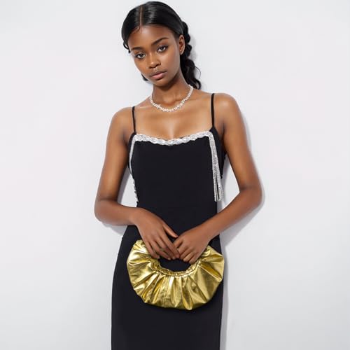 Clutch Purse for Women - Evening Clutch PU Leather Pleated Bag Designer Handbag for Party Prom Wedding - Image 4