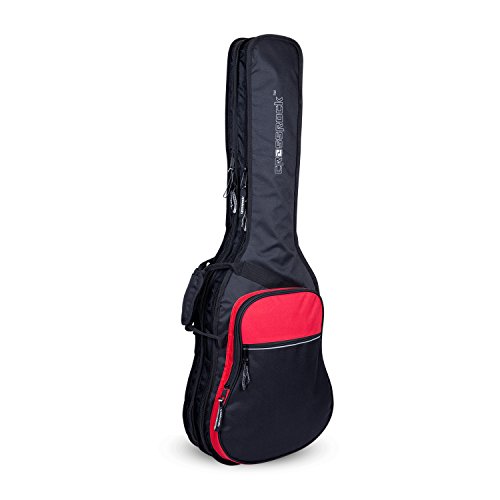Image of Crossrock CRSG106DEBR Double 2x Electric Guitar Gig Bag -With Padded Adjustable backpack Straps, Black /Red