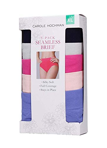 Carole Hochman Ladies' Seamless Brief, 5-Pack (Large, Navy Grey Blue)2