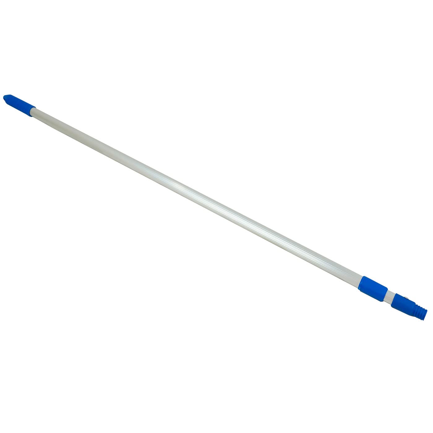 Tradineur – Extendable Aluminium and Plastic Stick with Thread, Telescopic Handle Attachable to Brooms, Brushes, Professional Cleaning of Hard to Reach Areas (Blue and Grey – 2 Metres)
