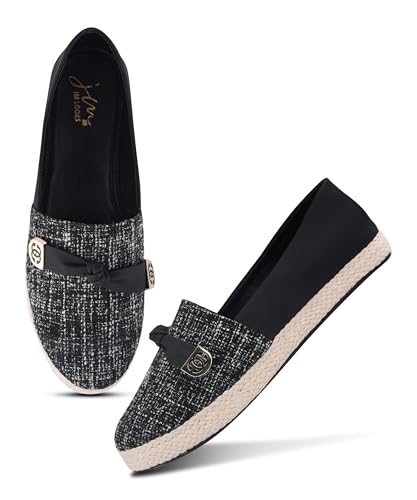 Image of JM LOOKS Women Pattern Finish Slip On Loafers with Flat Sole