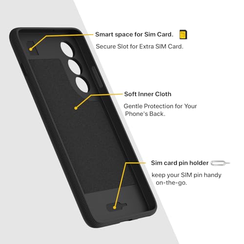 Image of Pikkme Back Cover for OnePlus Nord 5 5G Camera Protection 3D Hexa Cube Design Silicone Protective Bumper Case (Black)