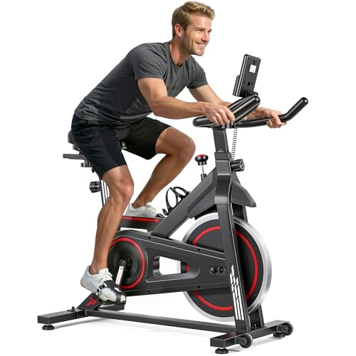 Exercise Bike Stationary Bikes for Home Cycling Bike Indoor Bike with Comfortable Seat Cushion LCD Monitor Silent Belt Drive 300 lbs Weight Capacity Heavy Flywheel