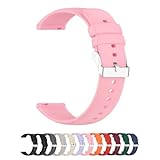 Foyscr Silicone Strap, Quick Buckle Waterproof Soft,Stainless Steel Buckle, Unisex Smartwatch Band, Sport Watch Strap (Pink-20mm)
