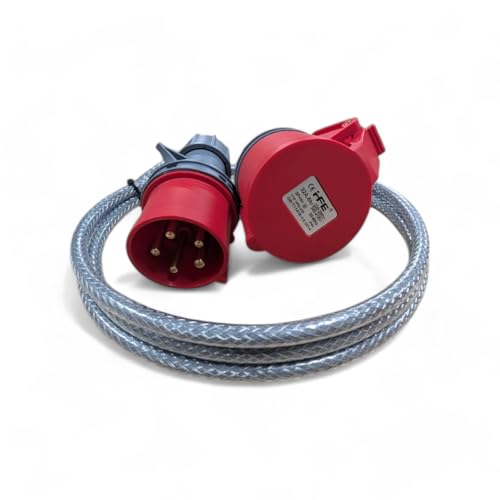 3 Phase Extension Lead - 32A 5-Pin - 415V - IP44-1-40m Lengths - SY Heavy Duty Armoured Cable - PAT tested and supplied with certificate (15 Metre)