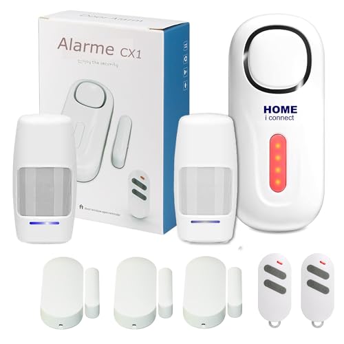 Alarme de Camping Car - 100% Autonome - sans Fil - Sirène 120 DB - 3 Détecteurs d’Ouverture - 2 Détecteurs de Mouvement - 2 Télécommandes - Alarme De...