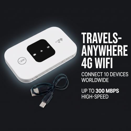 Image of Gonetre Portable WiFi High Speed White Portable Small 4G Mobile WiFi Hotspot Router for Phone Laptop Desktop Tablet