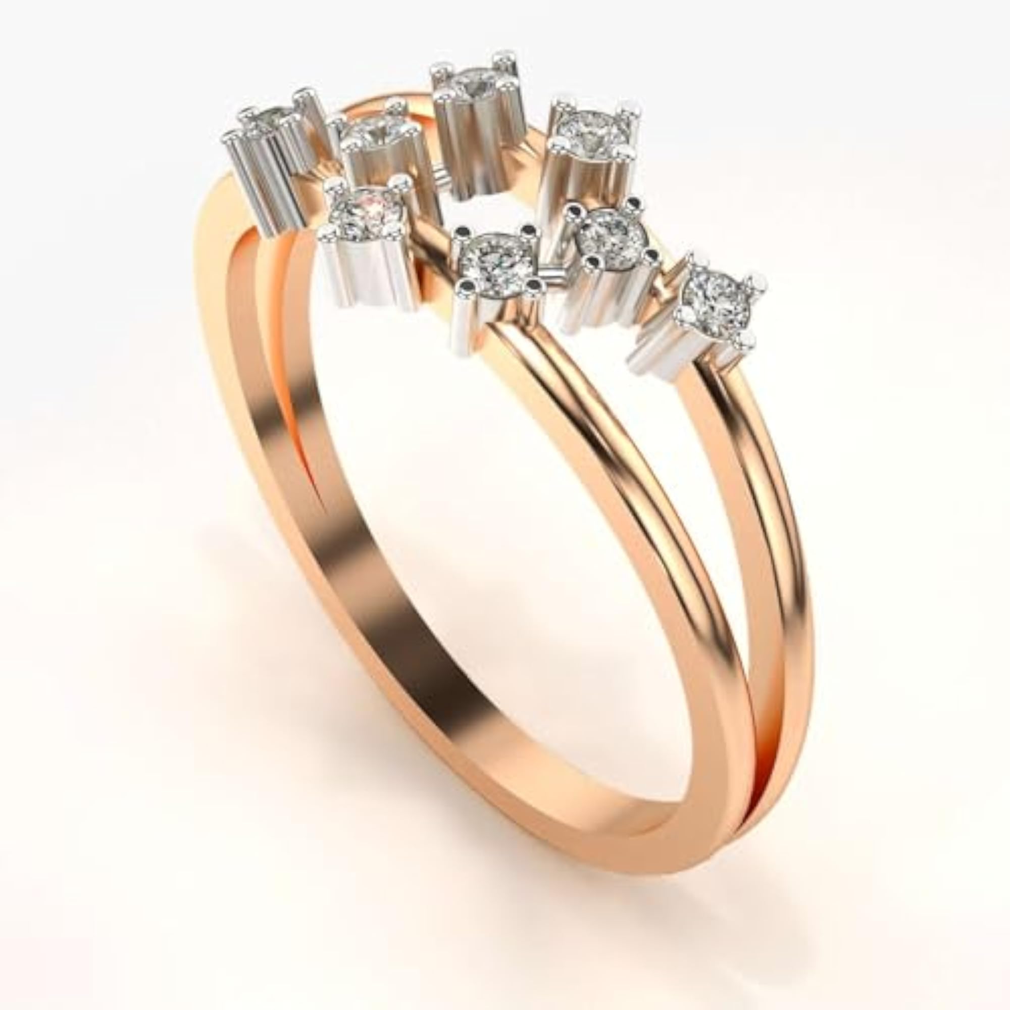 Women's Sterling Silver & Lab Grown Diamond 0.14cts Elegant Ring