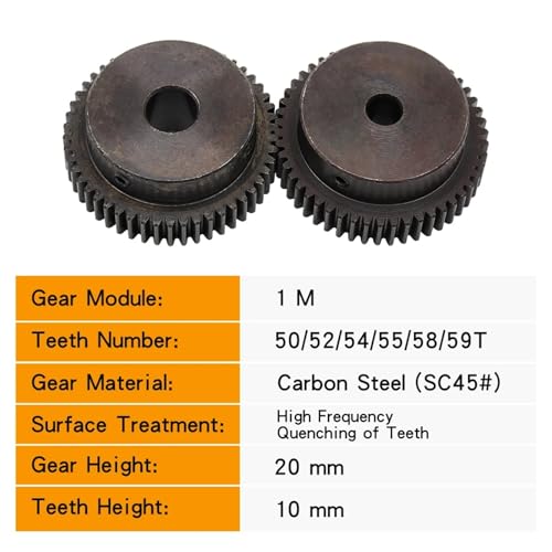 Pignon 1M 54 dents acier SC45 pour éliminer le jeu de vos transmissions - 5