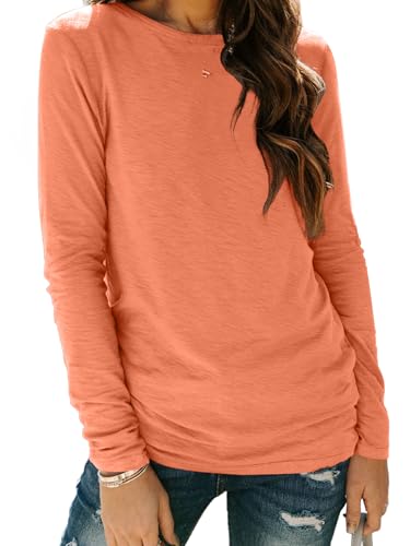 Image of AUTOMET Women's Long Sleeve Crewneck Shirts Casual Basic Tops