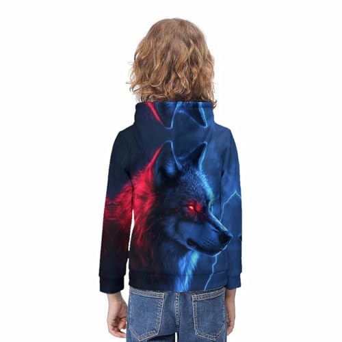 Sweat à capuche 3d wolf confortable pour ado qui refuse les pulls basiques - 4