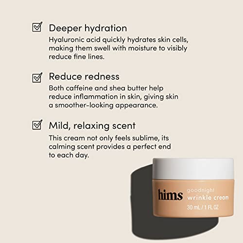 Hims & Hers MNP-GDNTWNK-30ML-01 Hims Goodnight Wrinkle Cream For Men - Fine Lines, Puffiness, Dark Eye Circles thumb #3