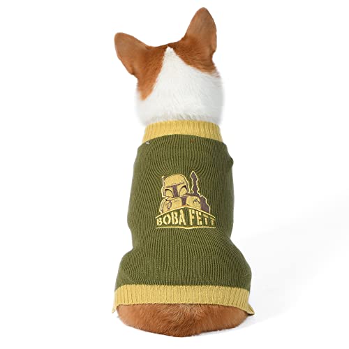 STAR WARS for Pets Boba Fett Dog Sweater, Small (S) | Boba Fett Sweater for Dogs | Pet Apparel, Sweater for Dogs | Gifts for Star Wars Fans, Boba Fett Gift, Green