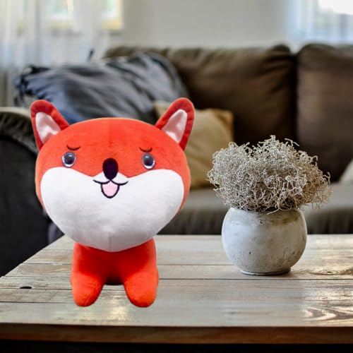 Image of Plush Dog Stuffed Animal Toy, Orange and White, Soft Cuddly Design