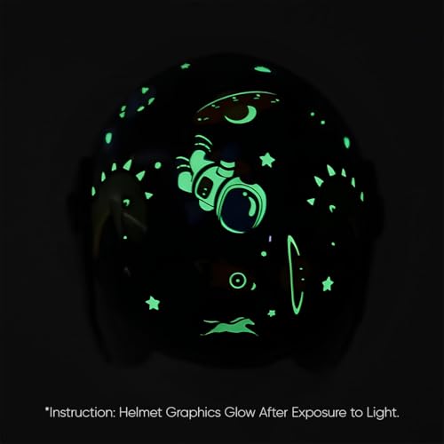 Image of TVS Moto Jr. Kids Helmet |Fun Glow in The Dark Graphics | Lightweight ISI Certified ABS Shell| Removable Cheek Pads | Ideal for Cycle Scooter Daily Ride Comfort & Protection