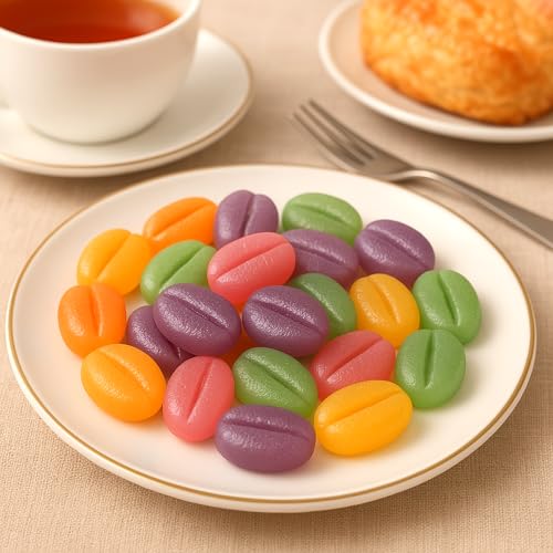 2 PCS 55 Cavity Mini Coffee Beans, Chocolate Sugar Candy Molds, Coffee Bean Shaped Candy Molds, Food Grade Mini Silicone Mold for Cake Decoration Bakeware Mould - Image 4