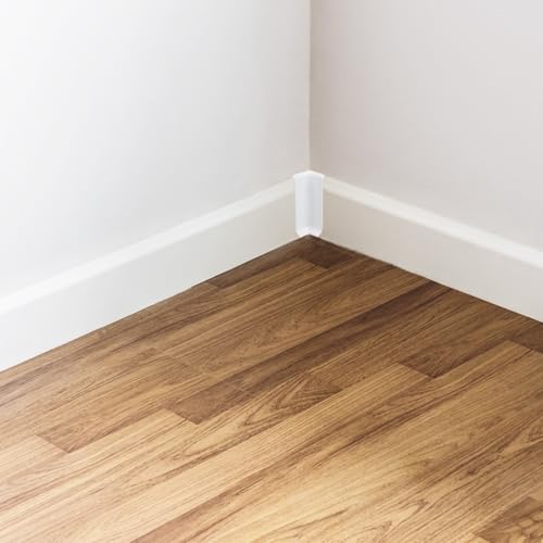 Image of Bitray Self Adhesive Baseboard Corner Blocks 3 Inside and 3 Outside Baseboard Corner Connectors (White)