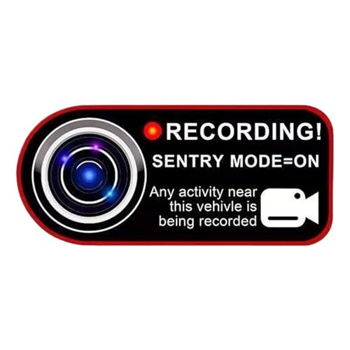 Yianyal Car Camera Recording Sticker | Car Decals -Adhesive Security Sticker | Clear Printing Car Body Decals for Minivan, Trucks, Motorcycle, RV, SUV