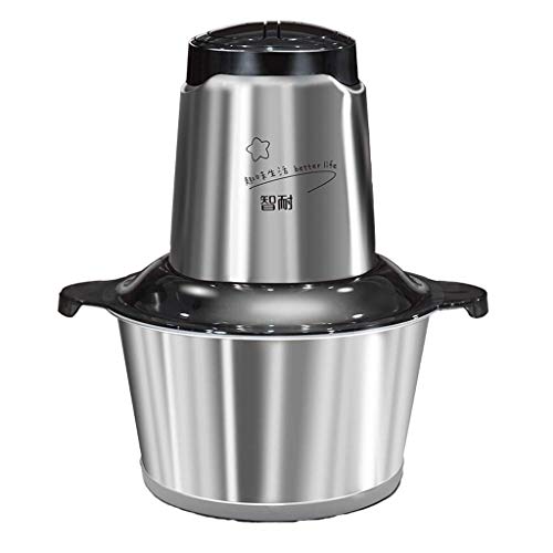 Elektrische Küchenmaschine Mini Chopper 1.8L Edelstahl/Glas Schüssel, Mikroschalter Mehrzweck Küche Zwiebel Obst Gemüse Fleischwolf, 300W Small