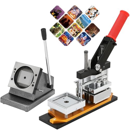 Máquina para hacer botones POCDOKYZ con cortador de papel - Kit de máquina para hacer imanes fotográficos de 2,5 x 2,5' y 2 x 3,1', 100 piezas de suministros para bricolaje,53 * 80mm