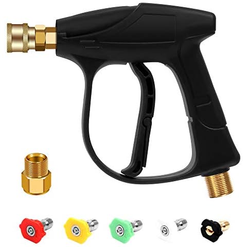 BEETRO High Pressure Washer Gun 4350PSI, Car Washer Gun with 5 Nozzles and M 22 Brass Coupler for Pressure Power Washers Cover