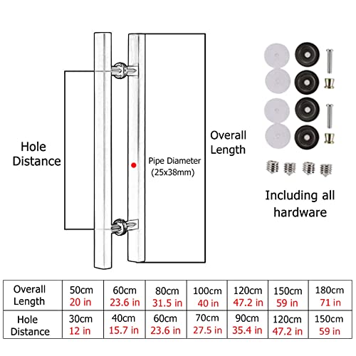 Poignée de porte de douche en verre kit coulissant grange 50 cm - 3