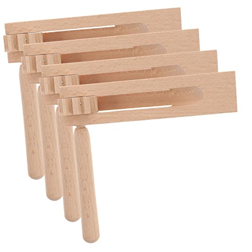 Totority 4Pcs Castanets for Smooth Surface Ratchet Safe Musical Instruments for Creative Play and Music Exploration