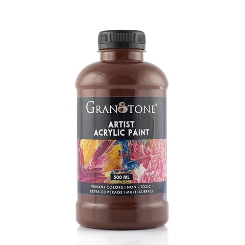 GRANOTONE Acrylic Paint Nut Brown 500ml Rich Pigment Non Cracking