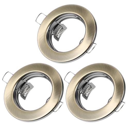 HAPINARY 3 Piezas Marco Empotrable de Hierro para Focos LED de Accesorio de Iluminación Versátil y Duradero para Plafones de Techo y Lámparas Interiores
