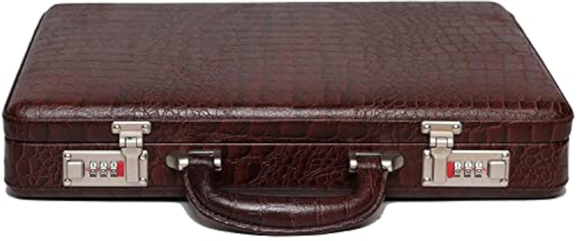 Croc Brown Leather Briefcase for Office Use