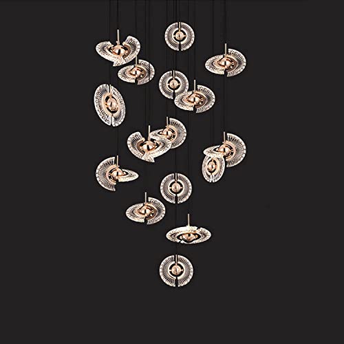 Decoración de lujo para sala de estar con lámpara colgante de cristal y luz LED