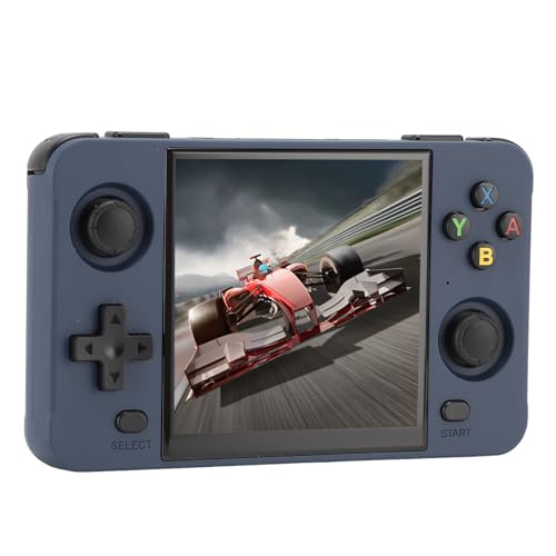 Generic Consola de Juegos Portátil Quad Core con Pantalla de 4 Pulgadas para Niños y Juegos Retro Azul (16G y 128G)