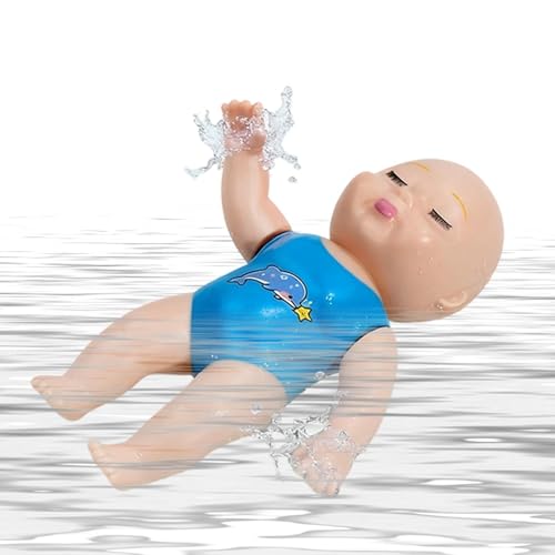 Muñeca de baño | Muñeca suave impermeable de cuerda | Juguete de agua para la bañera | Para niños niñas piscina interior en casa baño familiar bañera y diversión en el agua
