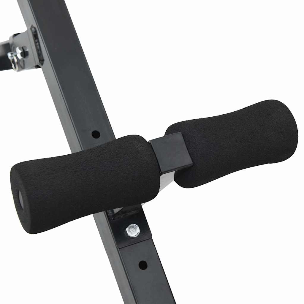 Ławka Hyperextension czarna ze stali malowanej proszkowo, 100,5 x 70 x 78 cm, składana i regulowana, do treningu siłowego, pleców, mięśni brzucha, ćwiczeń wewnątrz