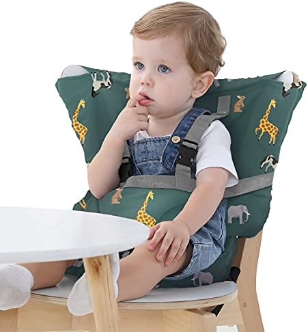 Easy Seat Portable Baby Safety Harness Chair Accessory Washable Cloth Travel High Chair Harness Seat for Infant Toddler Feeding with Adjustable Shoulder Belt