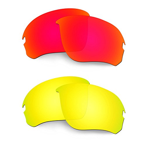 Lentille de rechange Oakley Flak Draft rouge et or 24 carats pour lunettes de soleil de sport
