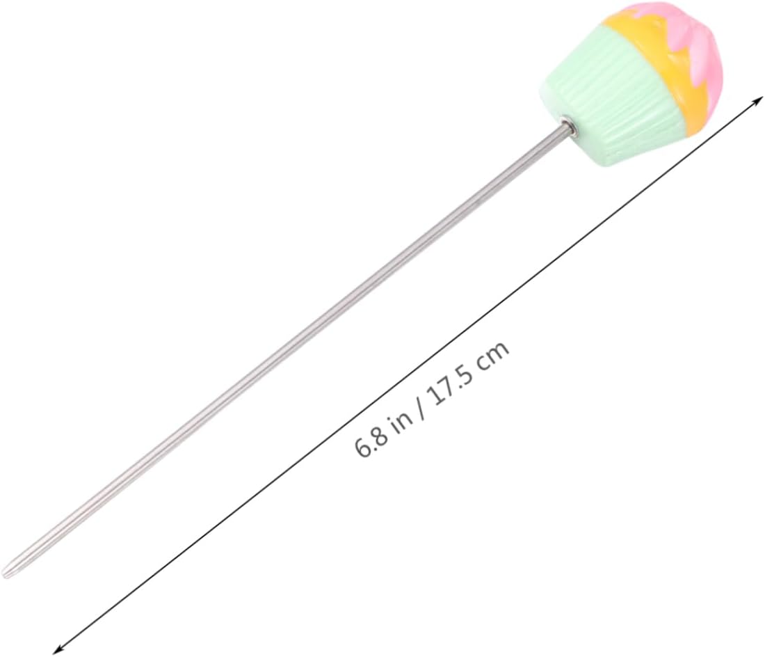 2Pcs Stainless Steel Pins Green Cake Pattern Baking Tool for Cake Bread Muffin Testing and Easy to Clean DIY Baking Utensils